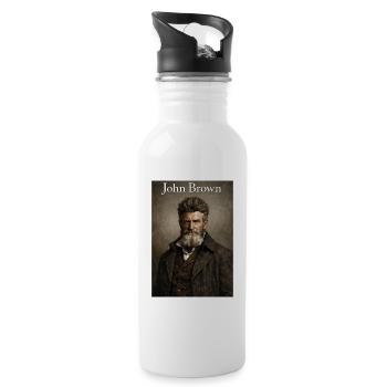 John Brown Portrait. - Trinkflasche mit integriertem Trinkhalm - Weiß - Rechts