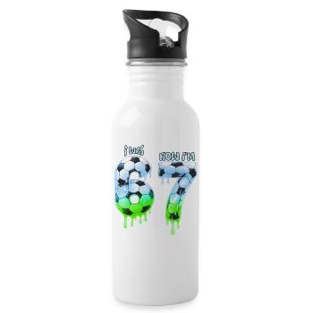7. Geburtstag Fußball, Shirt, IM-Shirt, Jahre, T-Shir - Trinkflasche mit integriertem Trinkhalm - Weiß - Rechts