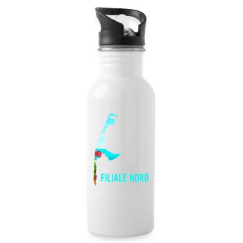 Nordsee Urlaub IBIZA FILIALE NORD Lustiges - Trinkflasche mit integriertem Trinkhalm - Weiß - Rechts
