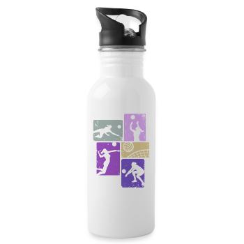 Volleyball Girls Beach Volleyball Volleyball Player - Water bottle with straw - white - Right