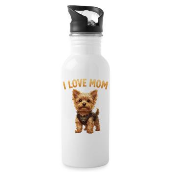 J’adore le design du Yorkshire Terrier de Maman - Gourde avec paille intégrée - blanc - Droite