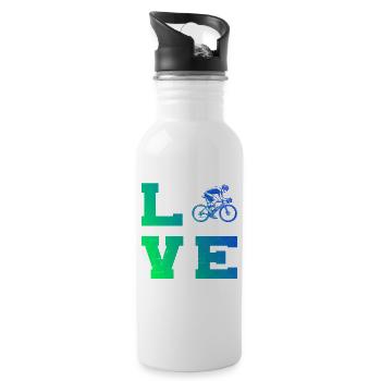 Gift idea for a road bike with road bike - Water bottle with straw - white - Right