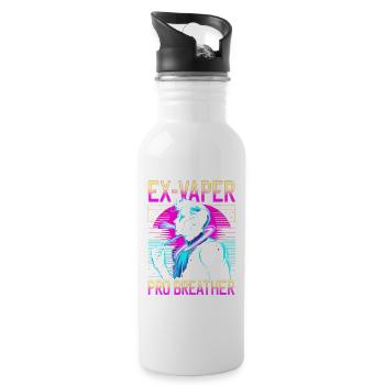 Nichtraucher Ex Raucher Ex Vaper - Trinkflasche mit integriertem Trinkhalm - Weiß - Rechts
