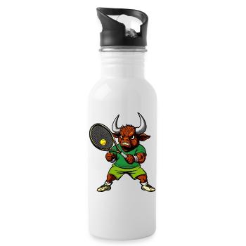 Joueur de tennis Taureau - Gourde avec paille intégrée - blanc - Droite