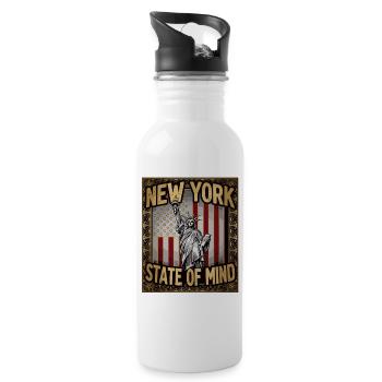 Statue de la Liberté de New York Vintage USA - Gourde avec paille intégrée - blanc - Droite
