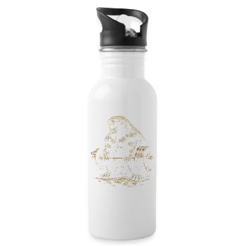 Honigdachs Honey Badger Tier - Trinkflasche mit integriertem Trinkhalm - Weiß - Rechts