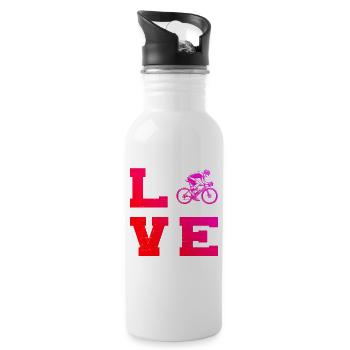 Gift idea for a road bike with road bike - Water bottle with straw - white - Right