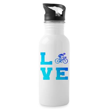 Gift idea for a road bike with road bike - Water bottle with straw - white - Right