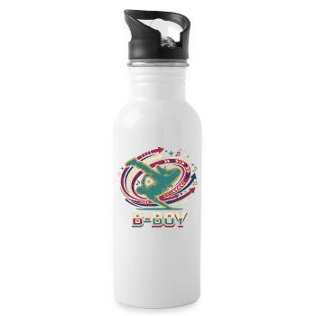 Breakdance B-Boy Hip Hop Streetdance - Water bottle with straw - white - Right