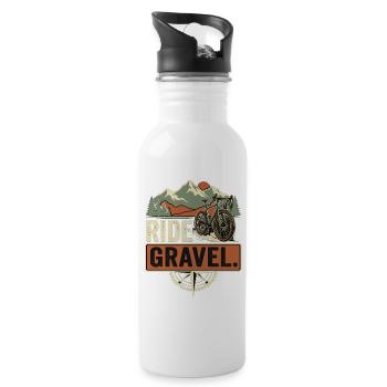 Ride Gravel Fahrrad Berge Bikepacking - Trinkflasche mit integriertem Trinkhalm - Weiß - Rechts