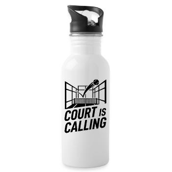 Court is Calling Padel Tennis Lifestyle Sport - Water bottle with straw - white - Right