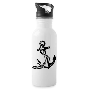 Anker - Trinkflasche mit integriertem Trinkhalm - Weiß - Rechts