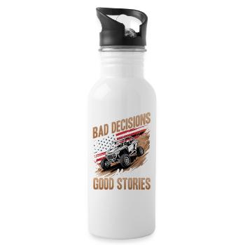 UTV Off Road Boy Men 4 Wheeler Side by side - Trinkflasche mit integriertem Trinkhalm - Weiß - Rechts