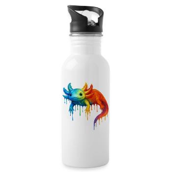 Axolotl aux couleurs vives - Gourde avec paille intégrée - blanc - Droite