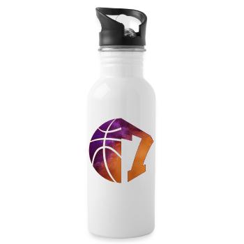 NUMMER 7 BASKETBALL 7. GEBURTSTAG - Trinkflasche mit integriertem Trinkhalm - Weiß - Rechts