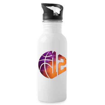 NUMBER 12 BASKETBALL 12TH BIRTHDAY - Water bottle with straw - white - Right