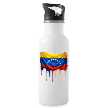 Venezuela Drop Flag - Water bottle with straw - white - Right