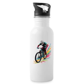 Conception de VTT Coloré pour garçons - Gourde avec paille intégrée - blanc - Droite