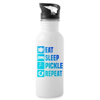 Pickleball Fan Geschenk für Pickleballspieler Fans - Trinkflasche mit integriertem Trinkhalm - Weiß - Rechts