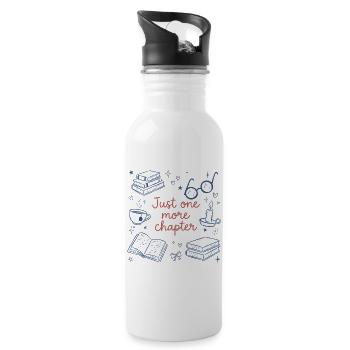 Just One More Chapter - Book Reading - Water bottle with straw - white - Right