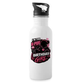 I'm The K Pop Birthday Girl - Trinkflasche mit integriertem Trinkhalm - Weiß - Rechts