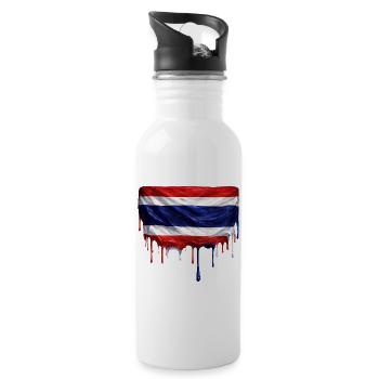 Tropfende Taiwan Flagge - Trinkflasche mit integriertem Trinkhalm - Weiß - Rechts