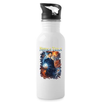Nikola Portrait - Water bottle with straw - white - Right