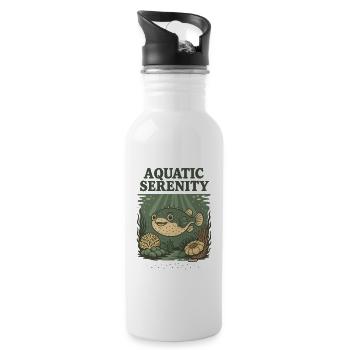 Poisson-globe aquatique Serenity - Gourde avec paille intégrée - blanc - Droite