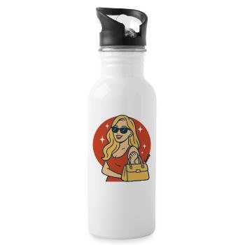 Retro Glam Sunglasses Diva - Water bottle with straw - white - Right