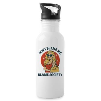 Ne blâme pas la société - Gourde avec paille intégrée - blanc - Droite