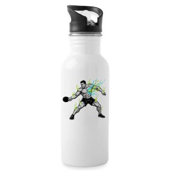 Table Tennis Table Ping Pong Ball Sports Smashing - Water bottle with straw - white - Right