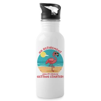 Retirement? Now it's really getting started! - Water bottle with straw - white - Right