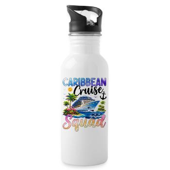 Caribbean Cruise Squad - Water bottle with straw - white - Right
