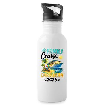 Family Cruise Caribbean 2026 - Water bottle with straw - white - Right