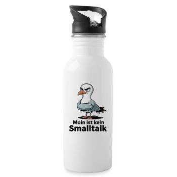  Moin Ist Kein Smalltalk Lustige Möwe Norddeutsch - Trinkflasche mit integriertem Trinkhalm - Weiß - Rechts