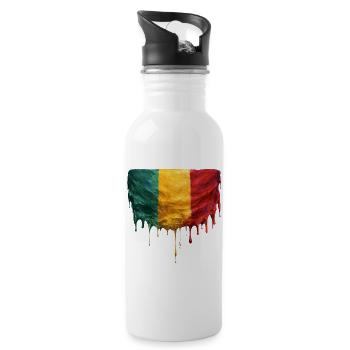 Drapeau du Mali en illustration de goutte - Gourde avec paille intégrée - blanc - Droite