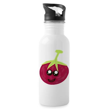 Tomatoes Tomatoes Vegetables Kawaii Hobby Gardener - Water bottle with straw - white - Right