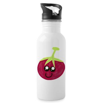 Tomate Gemüse Tomaten Garten Hobbygärtner - Trinkflasche mit integriertem Trinkhalm - Weiß - Rechts