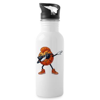 Basketball Basketballer, Dabbing Basketball Grafik - Trinkflasche mit integriertem Trinkhalm - Weiß - Rechts