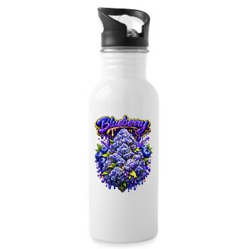 Blueberry Classic Graffiti-Druck - Trinkflasche mit integriertem Trinkhalm - Weiß - Rechts
