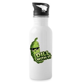 Dill With It Gurke - Trinkflasche mit integriertem Trinkhalm - Weiß - Rechts