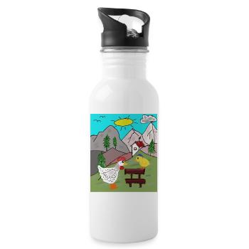 Délice de poulet rural avec poussins Alps - Gourde avec paille intégrée - blanc - Droite