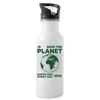 Chemise Save The Planet Environnement de la Journée de la Terre - Gourde avec paille intégrée - blanc - Droite