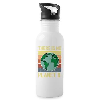 Il n’y a pas d’environnement rétro avec le t-shirt de la planète B - Gourde avec paille intégrée - blanc - Droite