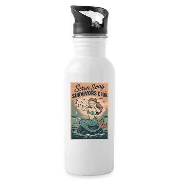 Siren Song Survived | Mermaid Myth - Water bottle with straw - white - Right