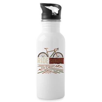 Gravel Bike Ride Bike Adventure Outdoor - Water bottle with straw - white - Right