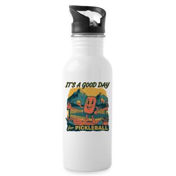 Pickleball Its A Good Day For Pickleball Funny - Water bottle with straw - white - Right