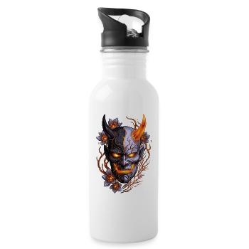 Hannya – Yōkai Demon - Water bottle with straw - white - Right