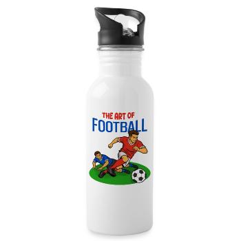 Kunst des Fußballs: Dribbling - Trinkflasche mit integriertem Trinkhalm - Weiß - Rechts