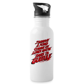 Lundi Matin À Fond Design Craie - Trinkflasche mit integriertem Trinkhalm - Weiß - Rechts
